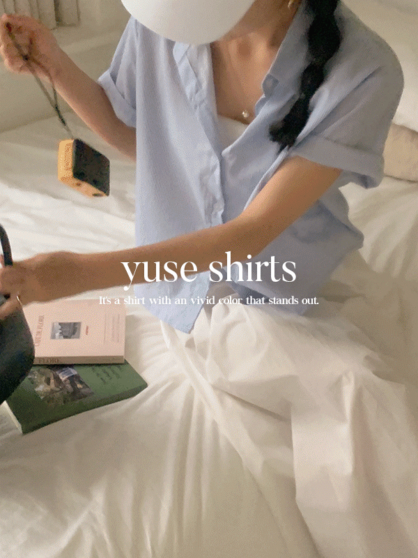 [🍉얼리썸머]유즈 비비드 크롭 스트라이프 반팔 여름 셔츠(7color)