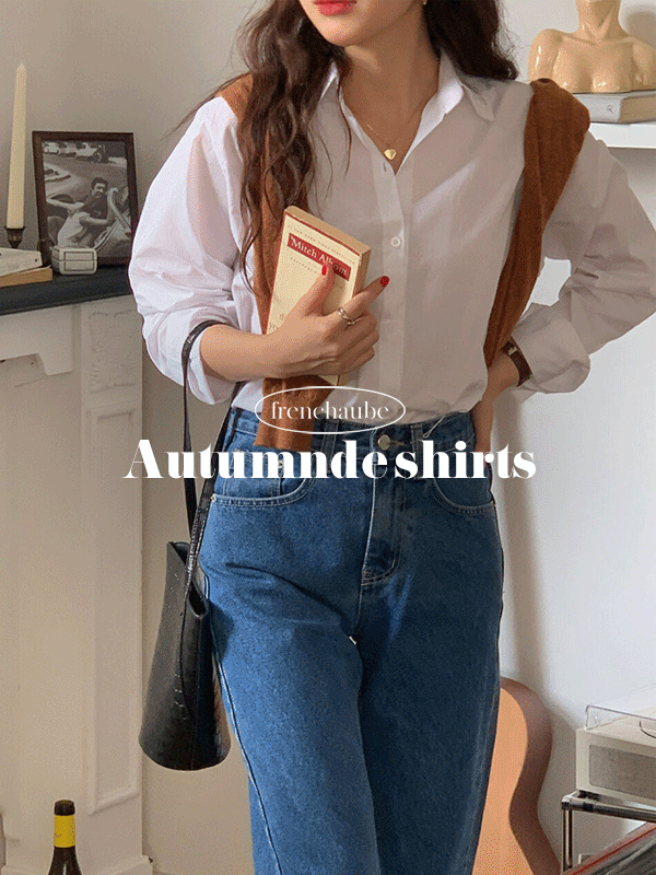 [🍉얼리썸머][🍂봄셔츠]어텀드 카라 봄 루즈핏 코튼 베이직 셔츠(7color)