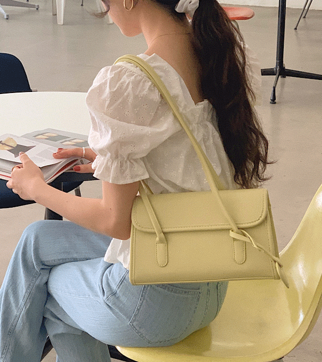 (4color)미엘 파스텔 레더 스퀘어 숄더백 토트백 가방