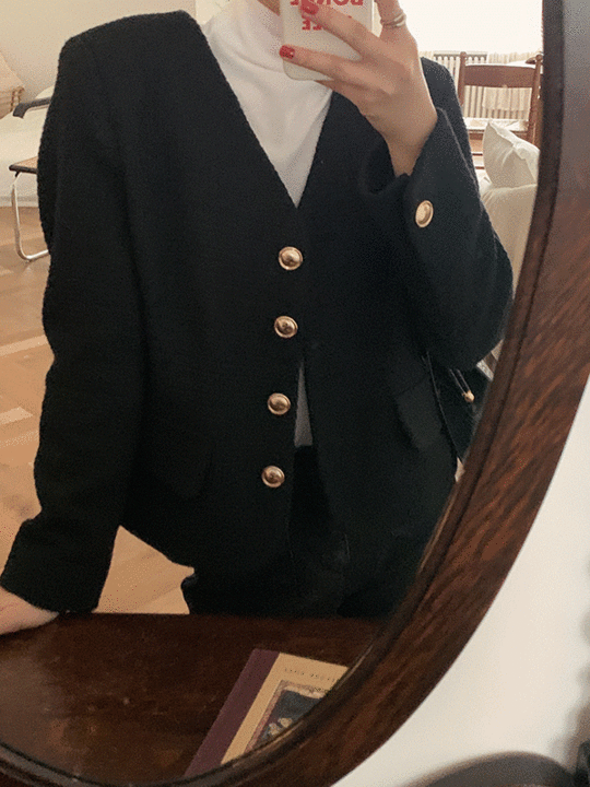 [🍉얼리썸머](sale)(2color)에센셜 울 노카라  빈티지 트위드 자켓