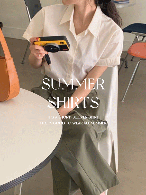 [재진행](7color)썸머 여름 파스텔 카라 루즈핏 반팔 셔츠