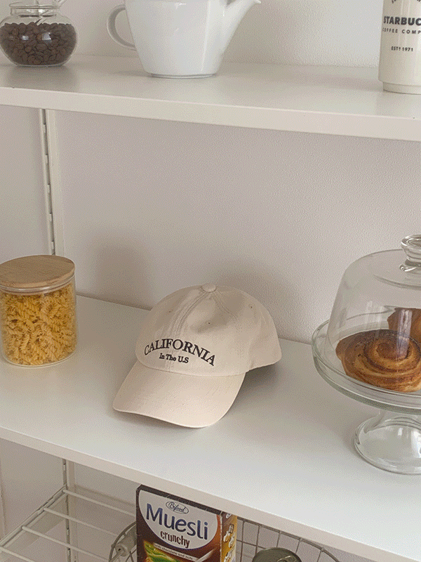 포니아 레터링 빈티지 코튼 볼캡 모자(2color)