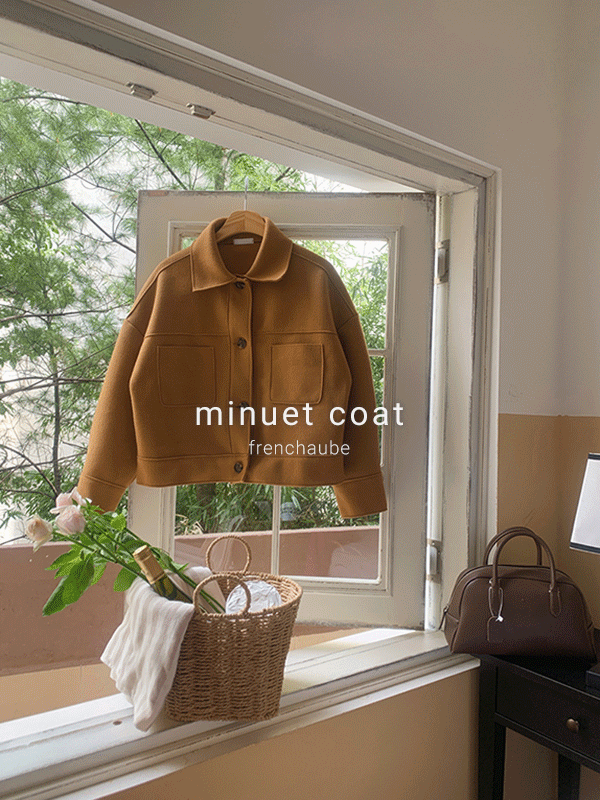 미뉴엣 봄 포켓 크롭 숏 자켓 코트(4color)