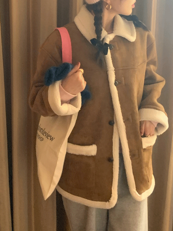 리오 양면 리버시블 겨울 자켓 무스탕(2color)