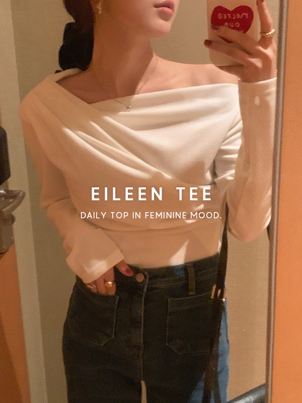에일린 셔링 오프숄더 봄 티셔츠(4color)