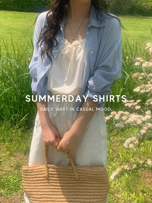 썸머데이 여름 크롭 긴팔 블라우스 셔츠(5color)