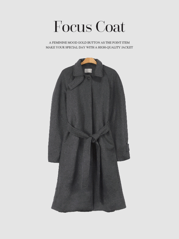 포커스 울 발마칸 벨트 오버핏  롱 코트(3color)