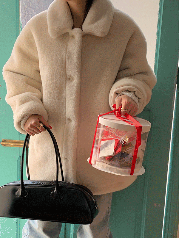 [🌸봄세일]리즈 겨울 시어링 울 퍼자켓 하프 무스탕(2color)