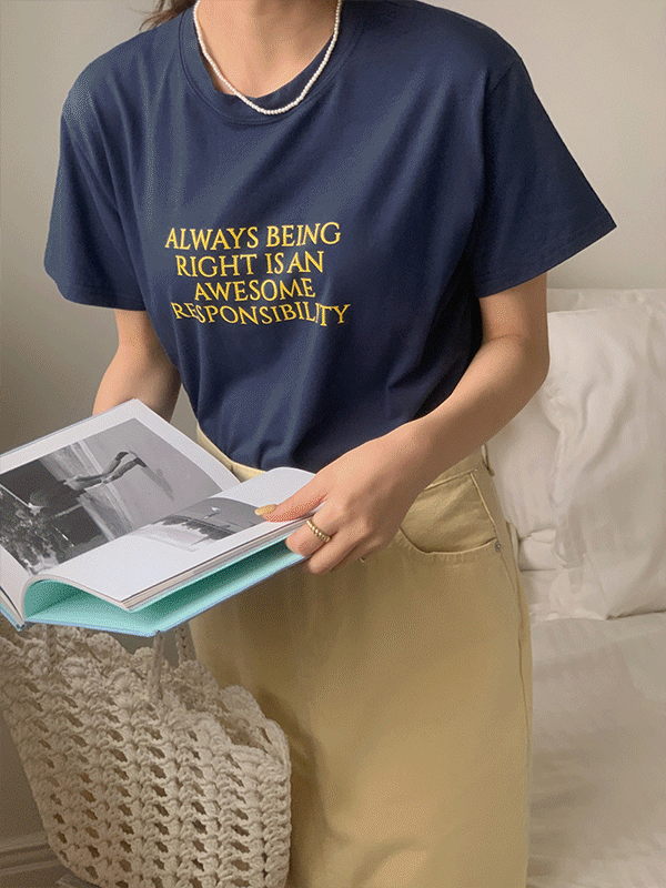 [🍉얼리썸머]웨이즈 여름 레터링 배색 루즈핏 반팔 티셔츠(3color)