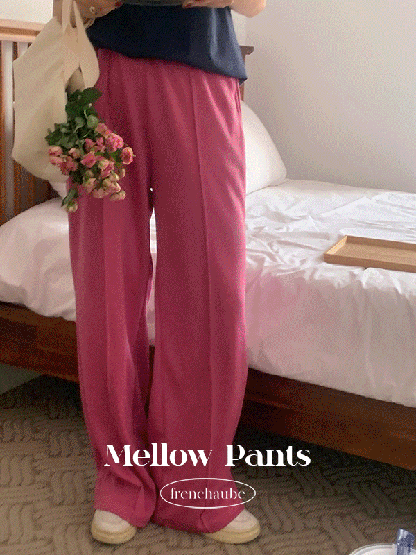 (남녀공용)멜로우 밴딩 와이드 봄 트레이닝 바지 팬츠(6color)