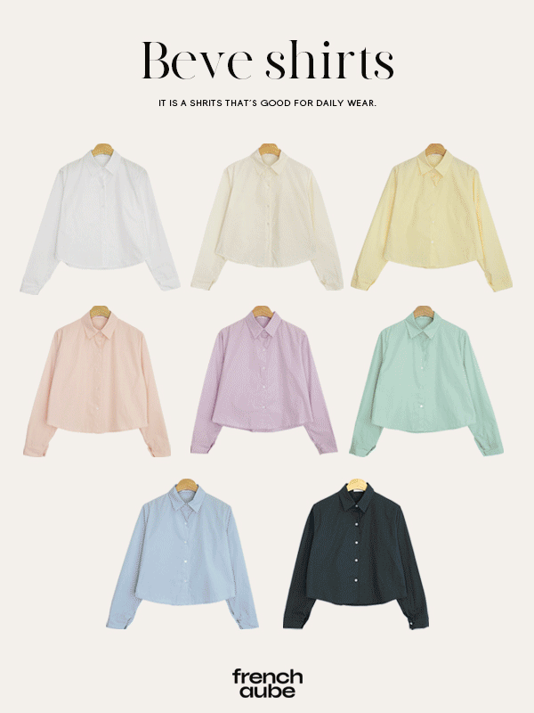 [여름셔츠🌴/5천장판매] 비브 봄 여름 크롭 파스텔 카라 루즈핏 블라우스 셔츠(8color)