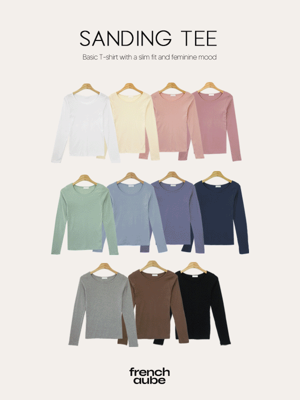 [🍉얼리썸머세일][🔥재구매최고🔥/2만장돌파]샌딩 봄 여름 베이직 파스텔 라운드넥 긴팔 티셔츠(11color)