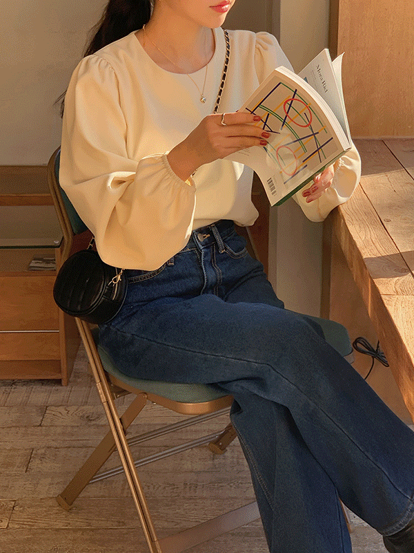 라푼젤 기모 퍼프 하객 가을 블라우스(4color)