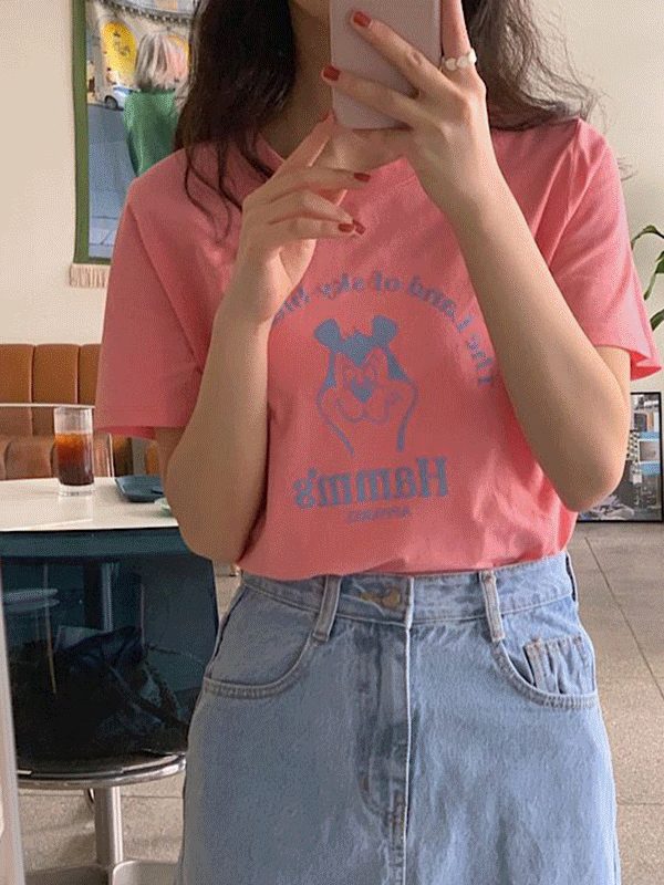 [재진행](3color)햄스 베어 곰돌이 루즈핏 여름 반팔 티셔츠