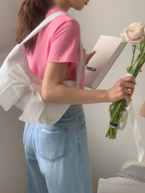 [🍉얼리썸머세일](2color)젤라 리본 스트랩 숄더 미니백 가방
