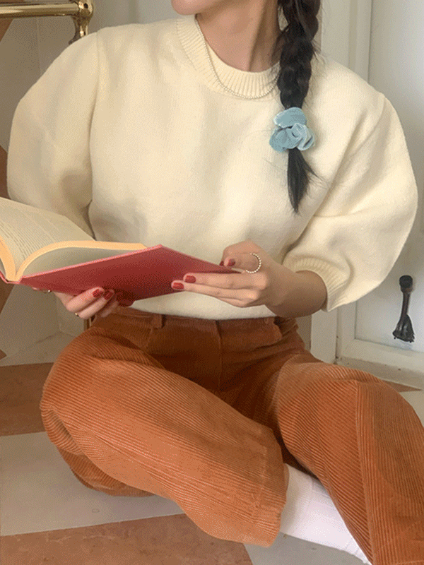 소피아 울 퍼프 가을 반팔 니트(4color)