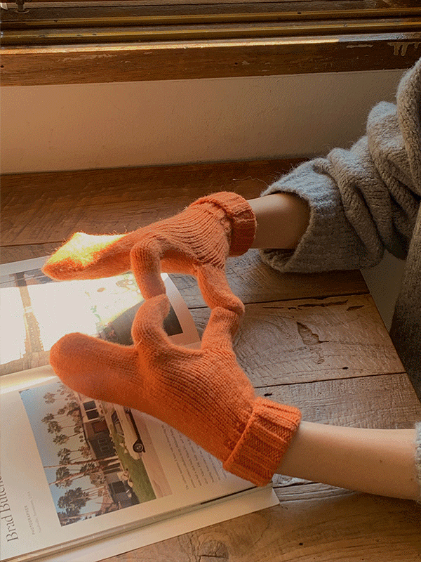 (5color)핑거스 타비 벙어리 비비드 겨울 니트 장갑