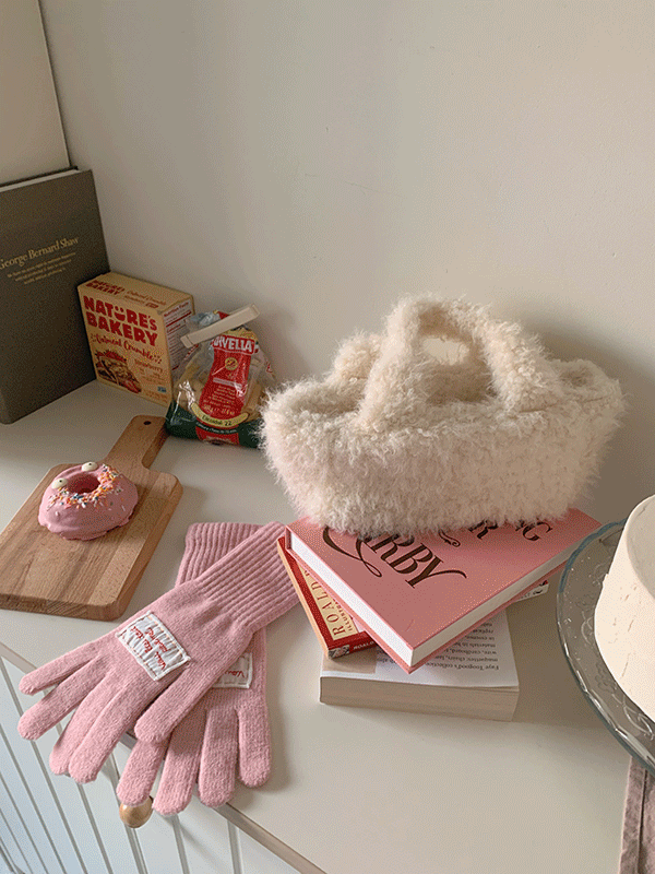 베일 뽀글이 겨울 미니 핸들백 가방(4color)