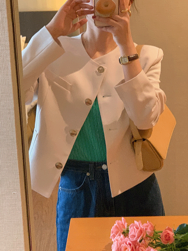 [🍉얼리썸머세일]파인딩 봄 노카라 빈티지 하객 자켓(5color)