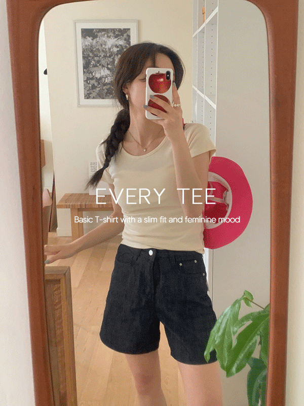 에브리 여름 데일리 슬림 기본 반팔 티셔츠(13color)