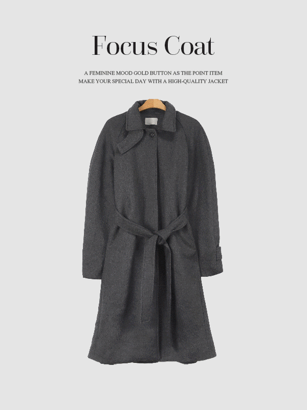 포커스 울 발마칸 벨트 오버핏 겨울 롱 코트(3color)